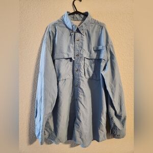 L.L. Bean Men’s Vented Fishing Button up Roll up Shirt size medium regular